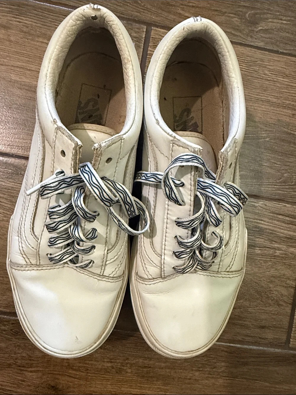 Vans Era Stacked Leather True White Platform Sneakers Womens Sz 6.5
